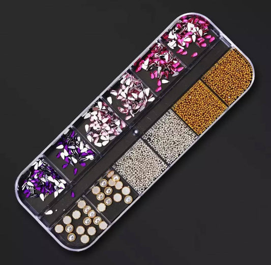 12 Grids Crystal & Beads