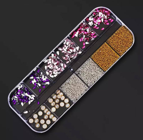 12 Grids Crystal & Beads
