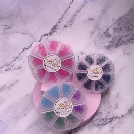 MIXED TRAYS COLOUR LASHES/9MM-16MM