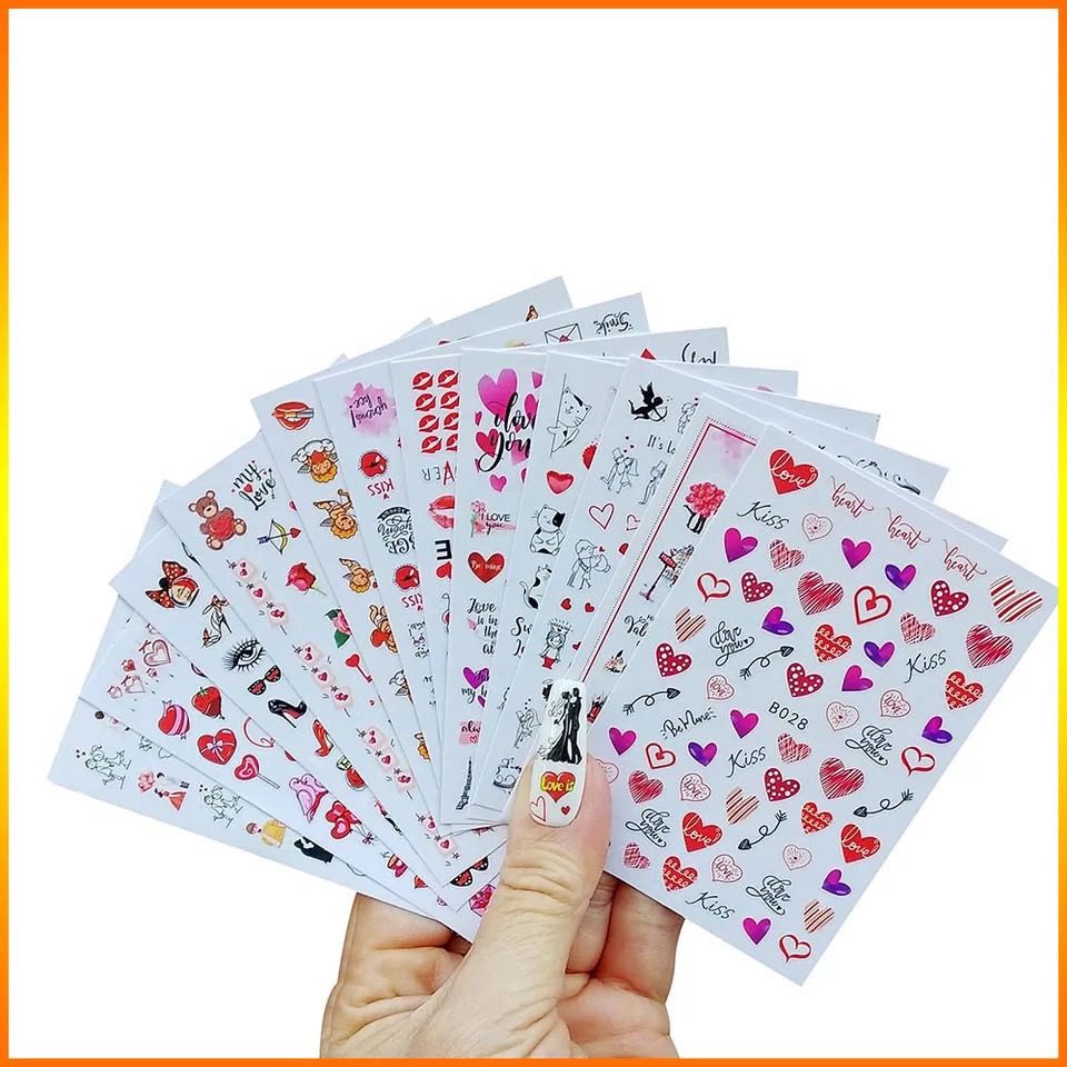 12PCS Valentines Love Heart Stickers