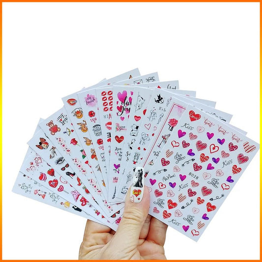 12PCS Valentines Love Heart Stickers