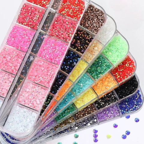 MIXED COLOR AB PIXIE JELLY RHINESTONES FAT BACK/ RAINBOW