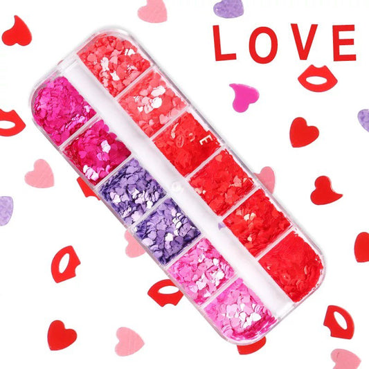 12 Grids Mixed Colors Valentine's Love Heart