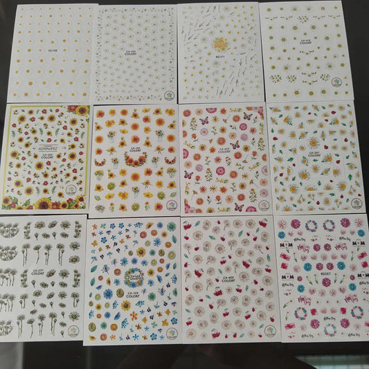 12PCS Flowers Stickers