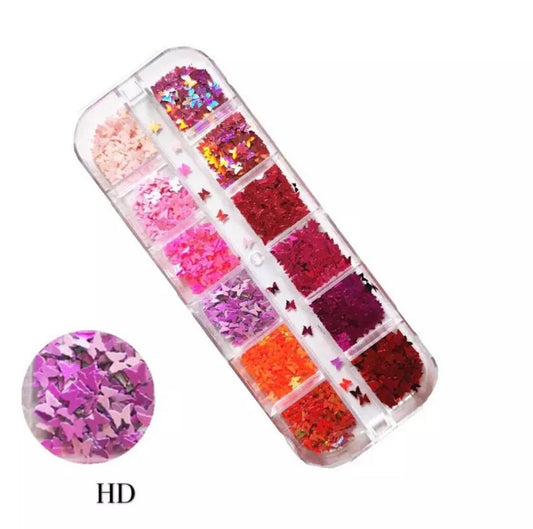 12 Grids Butterfly Flakes Decal