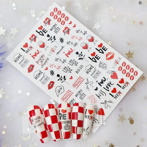 12PCS Valentines Love Heart Stickers