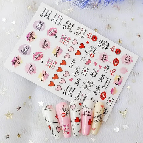 12PCS Valentines Love Heart Stickers