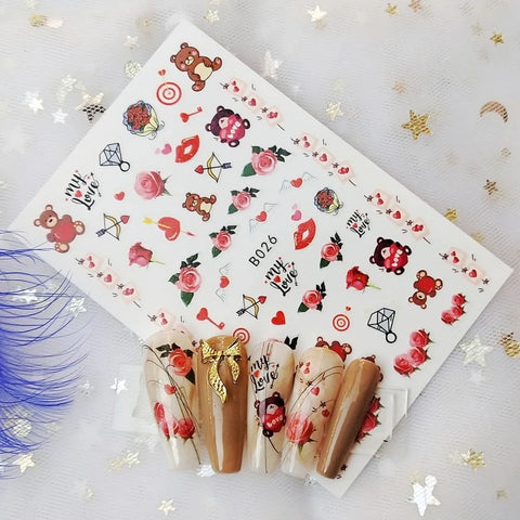 12PCS Valentines Love Heart Stickers