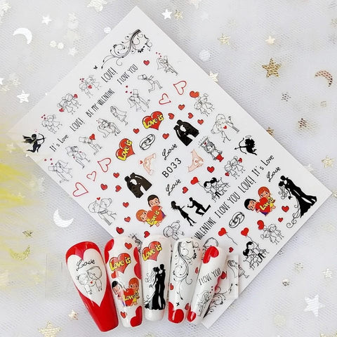 12PCS Valentines Love Heart Stickers