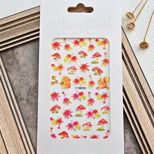 5D MAPLE LEAF STICKERS /D8058
