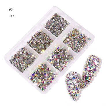 12 Grid Nail Art Pearls Flatback Rhinestones for Crafts- Silver Nail Art  Caviar Beads 3D Steel Metal Nail Charms White Resin Flat Back Pearl Nail  Gems Crystals Jewels Luxurious Design Nail Accessories
