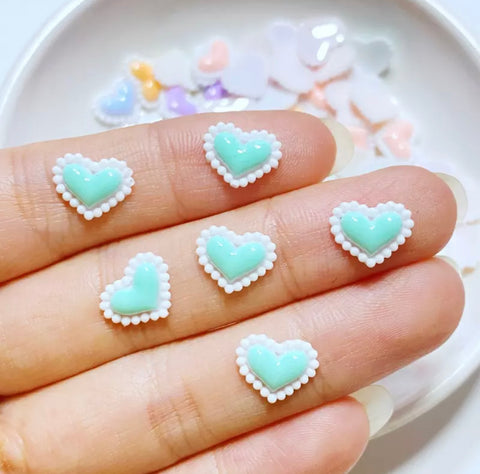 5PCS MINI BRIGHT HEART CHARMS