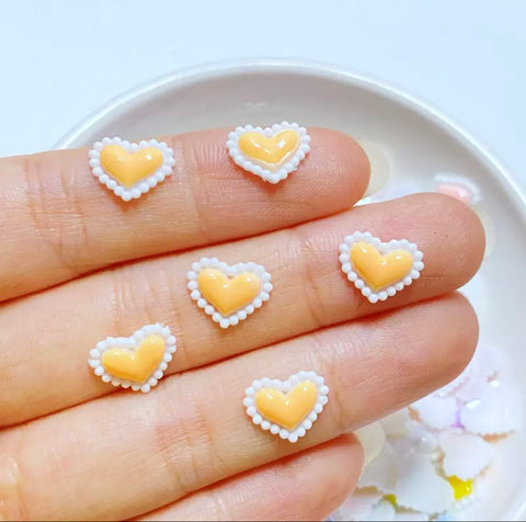 5PCS MINI BRIGHT HEART CHARMS