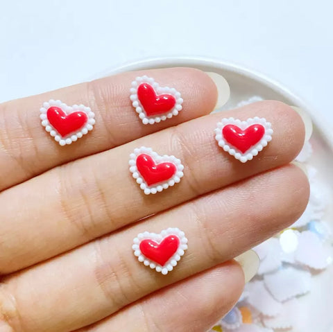 5PCS MINI BRIGHT HEART CHARMS