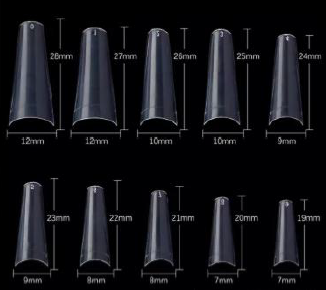 500Pcs/Bag Medium/ Regular Coffin No C Curve Nail Tips
